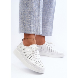Zapatillas de piel con plataforma S.Barski LR278 Blanco 3