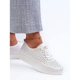 Zapatillas de piel con plataforma S.Barski LR278 Blanco 5
