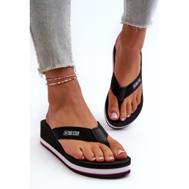 Chanclas de mujer con cuña Big Star JJ274A332 Negro 5