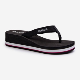 Chanclas de mujer con cuña Big Star JJ274A332 Negro 2
