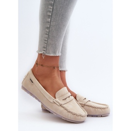 Mocasines Mujer Piel Ecológica Beige Claro Celoria 4