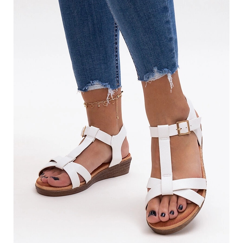 Sandalias cuña baja Sherine blanco 1 Sandalias cuña baja Sherine blanco 1