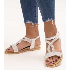 Sandalias blancas decoradas con circonitas Detila blanco 1