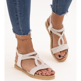 Sandalias blancas decoradas con circonitas Detila blanco 2