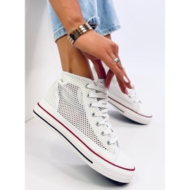 Zapatillas altas Mousse White caladas blanco 4