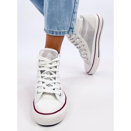 Zapatillas altas Mousse White caladas blanco 2