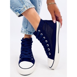 Zapatillas altas Mousse Navy caladas azul 2