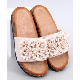 Emiles Babuchas de corcho beige con flores 1 Emiles Babuchas de corcho beige con flores 1