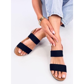 Wadoux Sandalias cuña corcho negro 5