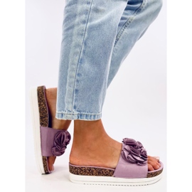 Pantuflas Rizzo Flor Morada violeta 3