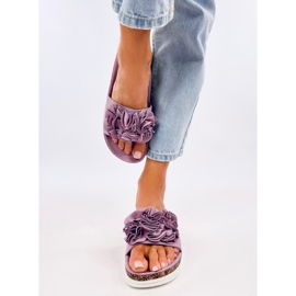 Pantuflas Rizzo Flor Morada violeta 2