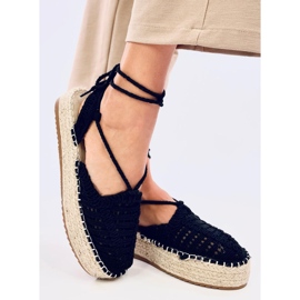 Alpargatas de mujer Yaweh negras con cordones negro 2 Alpargatas de mujer Yaweh negras con cordones negro 2