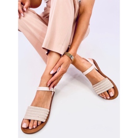 Sandalias Salinon OFF-WHITE estilo boho beige 5