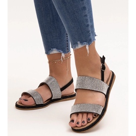 Sandalias negras decoradas con circonitas Carvalia negro 1