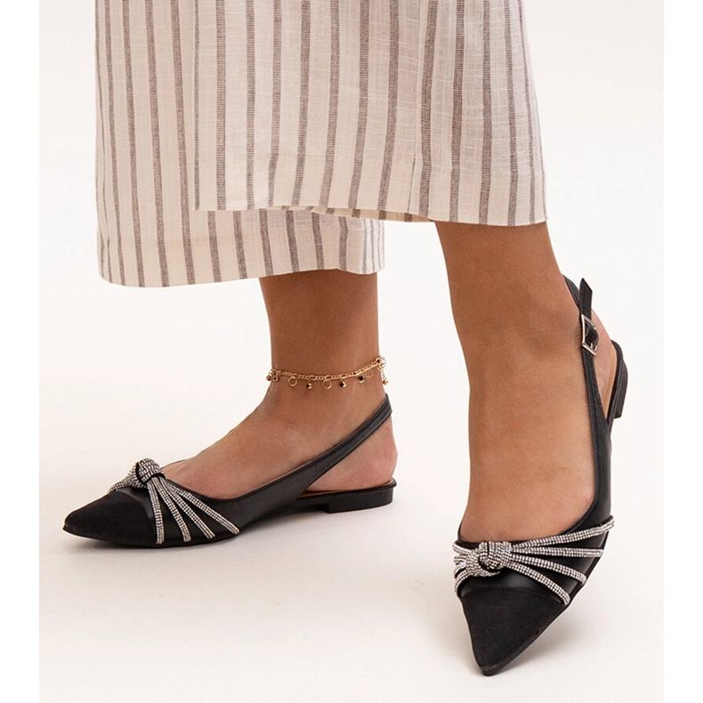 Bailarinas con punta en punta y strass Sellar negro 1 Bailarinas con punta en punta y strass Sellar negro 1