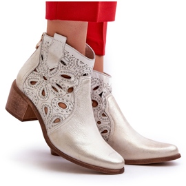 Botines de Piel Calada Lewski Shoes 3170/2 Caucho Dorado 9