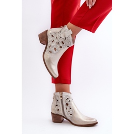 Botines de Piel Calada Lewski Shoes 3170/2 Caucho Dorado 6
