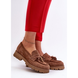 Zazoo 3469 Mocasines Mujer Ante Con Flecos, Marrón 2 Zazoo 3469 Mocasines Mujer Ante Con Flecos, Marrón 2