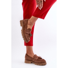 Zazoo 3469 Mocasines Mujer Ante Con Flecos, Marrón 6