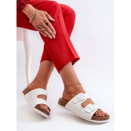 Chanclas de Mujer con Plataforma de Corcho y Hebillas, Blanco Klinesta 7