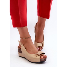 Sandalias Mujer Cuña Ligera Zapatos Confort Beige Efravia 4