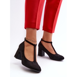 Zapatos de salón negros con tacón de ante ecológico Raniyah 3