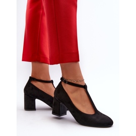 Zapatos de salón negros con tacón de ante ecológico Raniyah 5