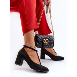 Zapatos de salón negros con tacón de ante ecológico Raniyah 6