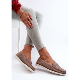 Mocasines Mujer Ante Ecológico Beige Oscuro Nestalia 9