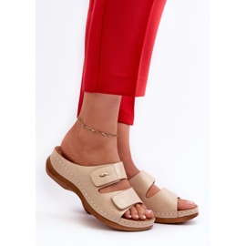 Chanclas Ligeras para Mujer en Piel Ecológica, Beige Frellia 2