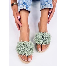 Mules de cuña con estampado floral en verde claro de Ragnes 5
