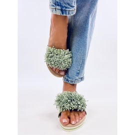 Mules de cuña con estampado floral en verde claro de Ragnes 2