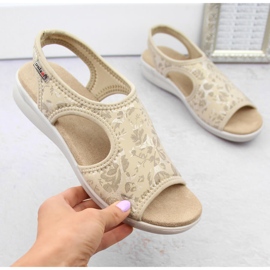 Evento Sandalias slip-on cómodas de mujer beige Unisoft 7196 2