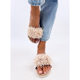 Ragnes Mules con cuña y flores en beige 2