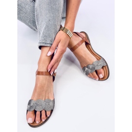 Sandalias planas Tavani Tarnish plata 5