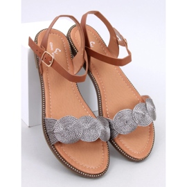 Sandalias planas Tavani Tarnish plata 1