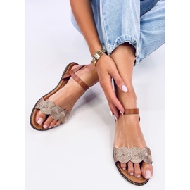 Sandalias planas Tavani champán marrón 5