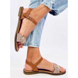 Sandalias planas Tavani champán marrón 4