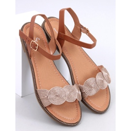 Sandalias planas Tavani champán marrón 1