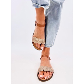 Sandalias planas Tavani champán marrón 2