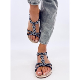 Yvers Sandalias negras con circonitas decorativas. negro 3