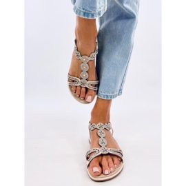 Yvers Sandalias beige con circonitas decorativas 2