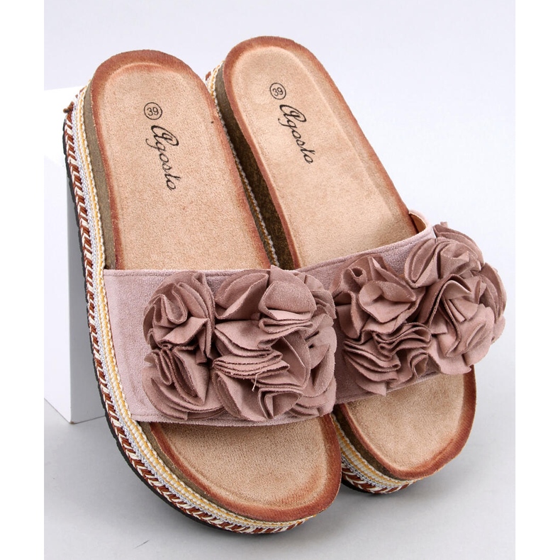 Chanclas Raven Beige con suela gruesa y colorida 1