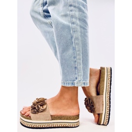 Chanclas Raven Khaki con suela gruesa y colorida beige 4