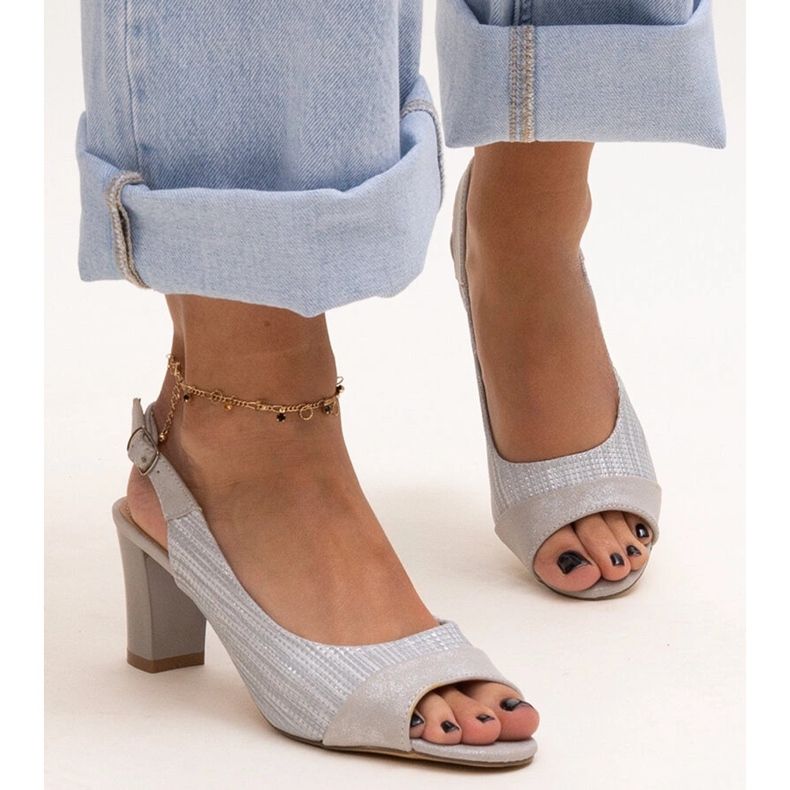 Evento Sandalias plateadas con plantilla de piel Myrle gris 1 Evento Sandalias plateadas con plantilla de piel Myrle gris 1