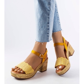 Sandalias de tacón Portland amarillas amarillo 1