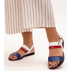 Sandalias de mujer con interior de piel Serrata azul 1