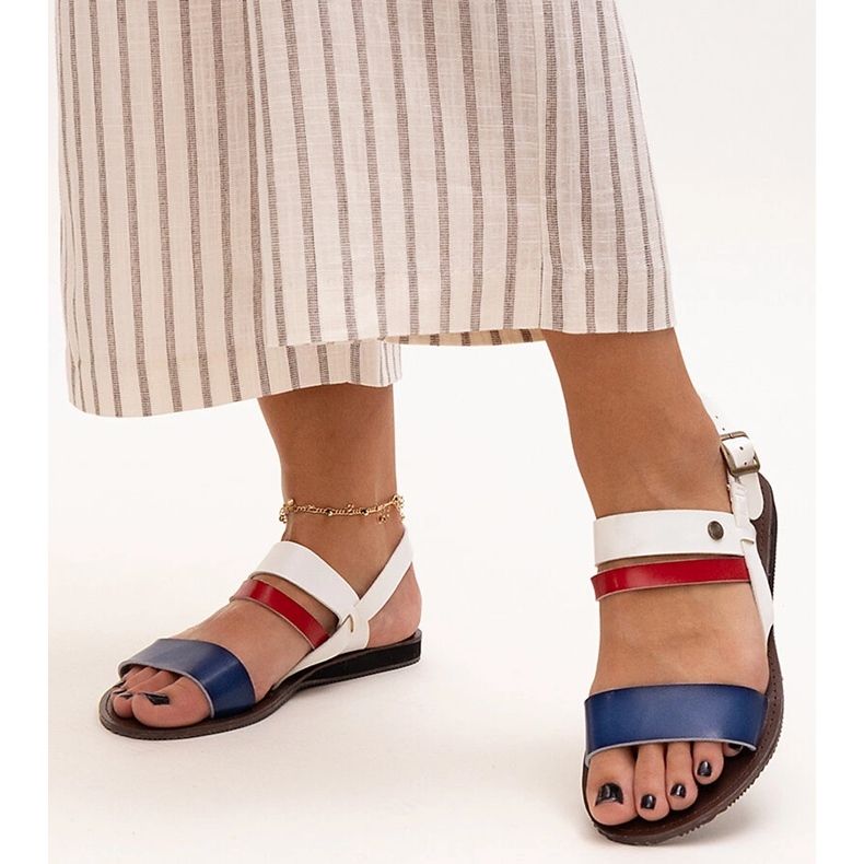 Sandalias de mujer con interior de piel Serrata azul 1