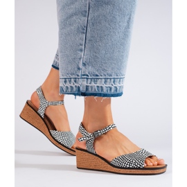 Sandalias cuña mujer cómodas de Sergio Leone blanco 1