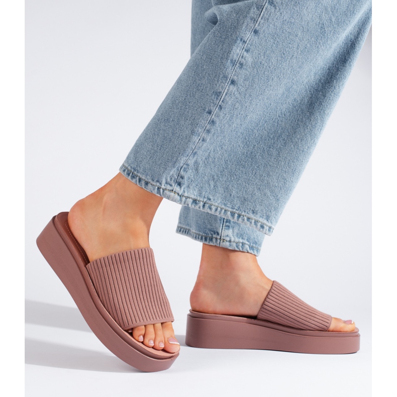 Sergio Leone Sandalias cuña mujer rosa rosado 1